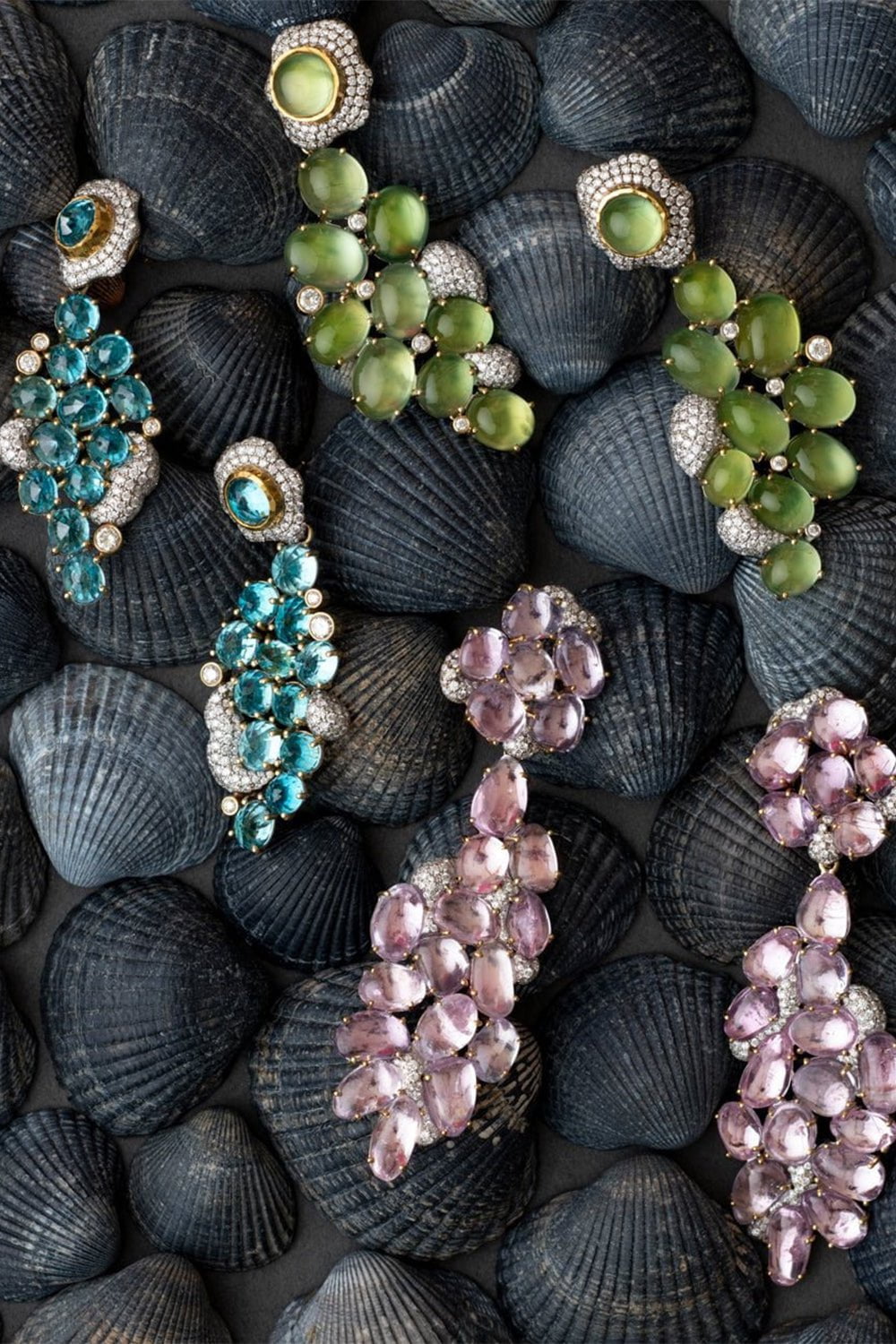 VICTOR VELYAN-Pink Sapphire Diamond Earrings-YELLOW GOLD