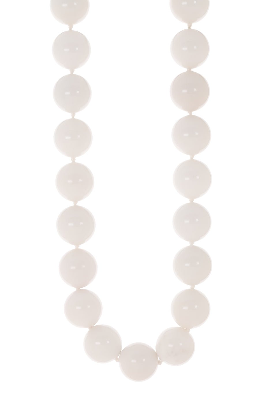 VICTOR VELYAN-Cacholong Bead Diamond Clasp Necklace-YELLOW GOLD