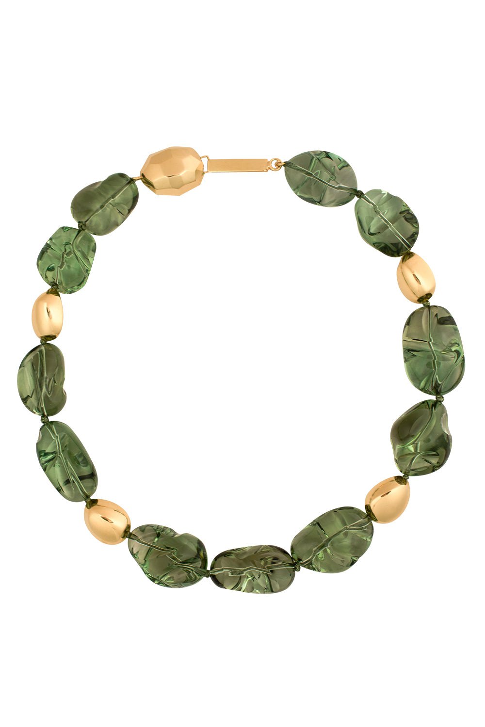 VICTOR VELYAN-Green Amethyst Necklace-YELLOW GOLD