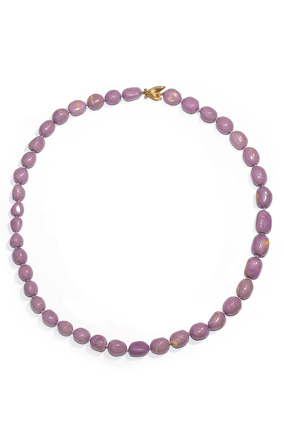 VICTOR VELYAN-Phosphosiderite Bead Necklace-YELLOW GOLD