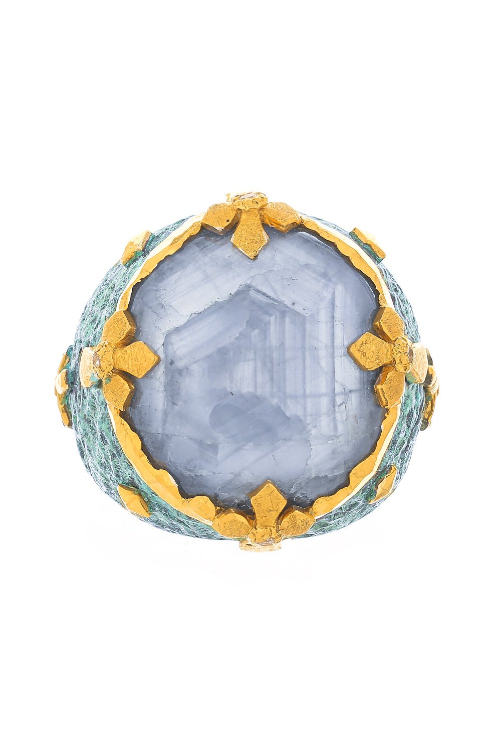 VICTOR VELYAN-Silver Sapphire Diamond Ring-SILVER