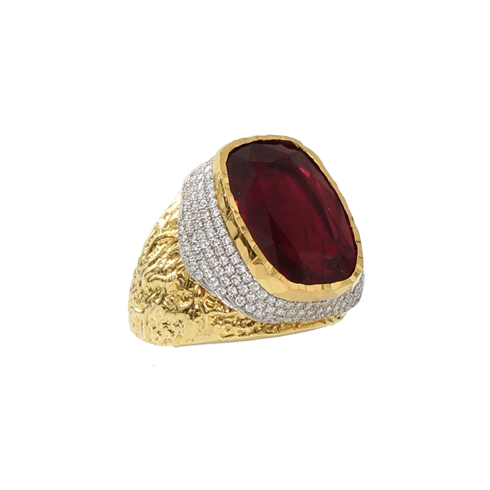 VICTOR VELYAN-Rubellite Ring-YELLOW GOLD