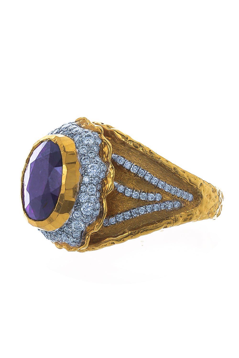 VICTOR VELYAN-Purple Garnet Ring-YELLOW GOLD