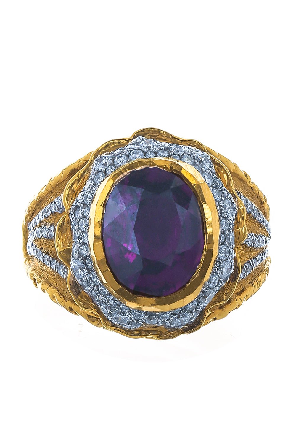 VICTOR VELYAN-Purple Garnet Ring-YELLOW GOLD