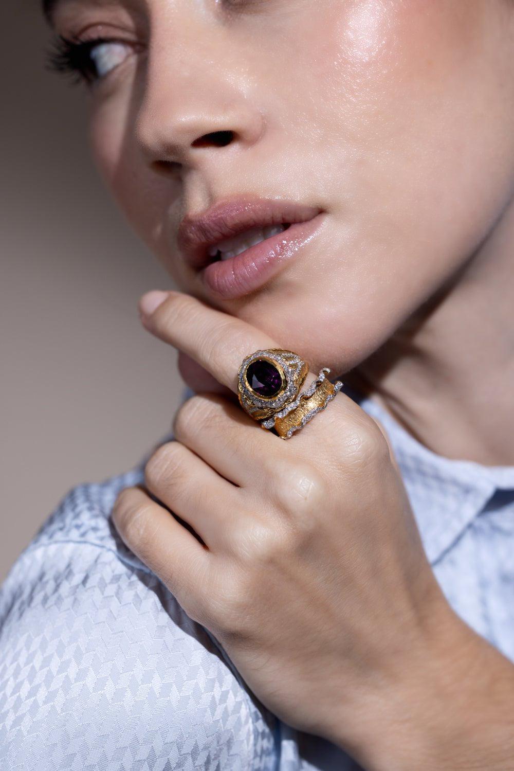 VICTOR VELYAN-Diamond Edge Ring-YELLOW GOLD