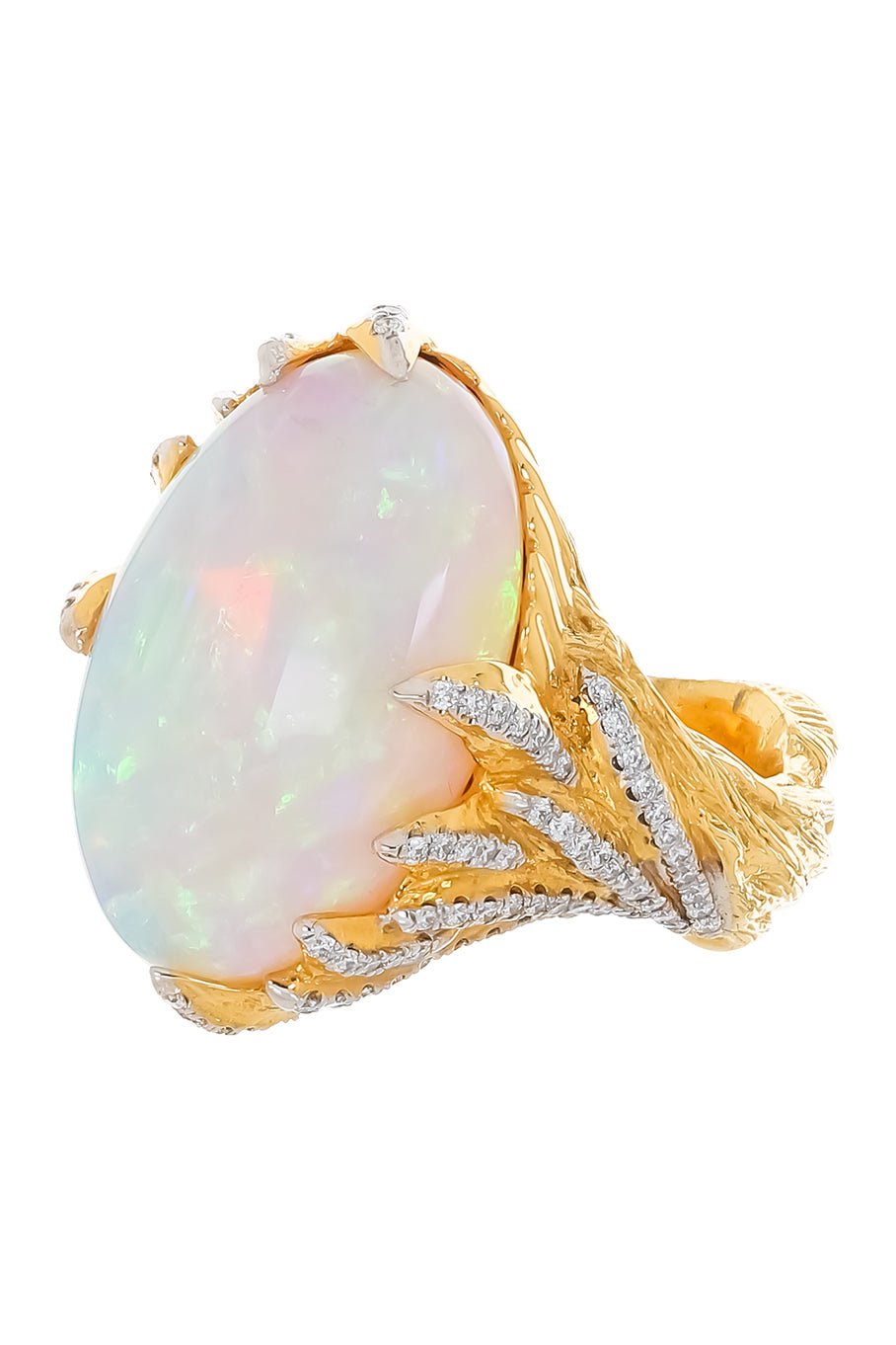 VICTOR VELYAN-Australian Opal Diamond Ring-YELLOW GOLD