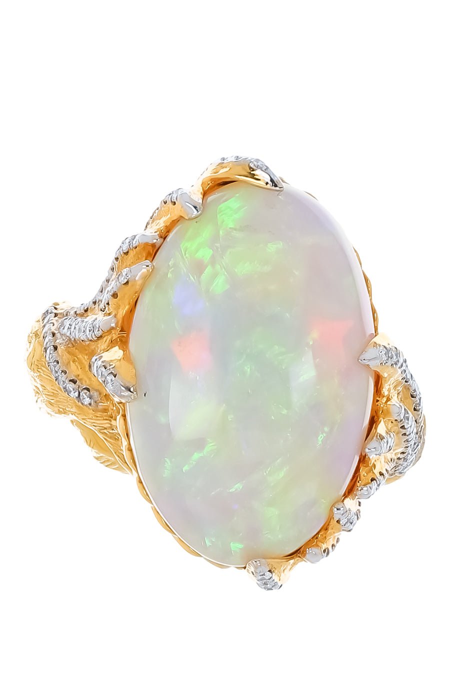 VICTOR VELYAN-Australian Opal Diamond Ring-YELLOW GOLD