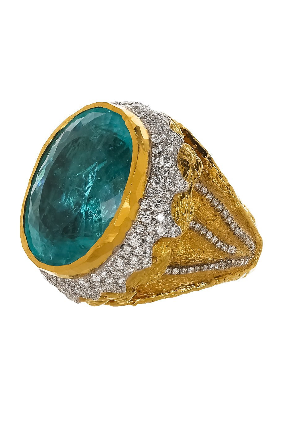 VICTOR VELYAN-Paraiba Diamond Ring-YELLOW GOLD