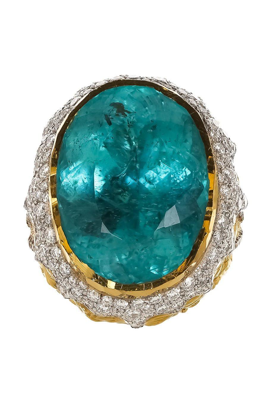 VICTOR VELYAN-Paraiba Diamond Ring-YELLOW GOLD