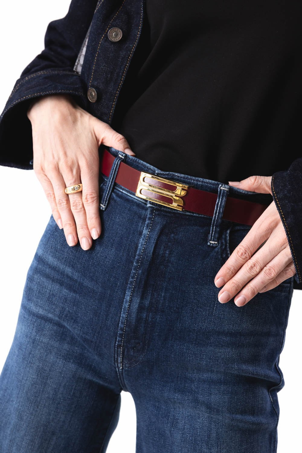 VICTORIA BECKHAM-Frame Belt - Burgundy-