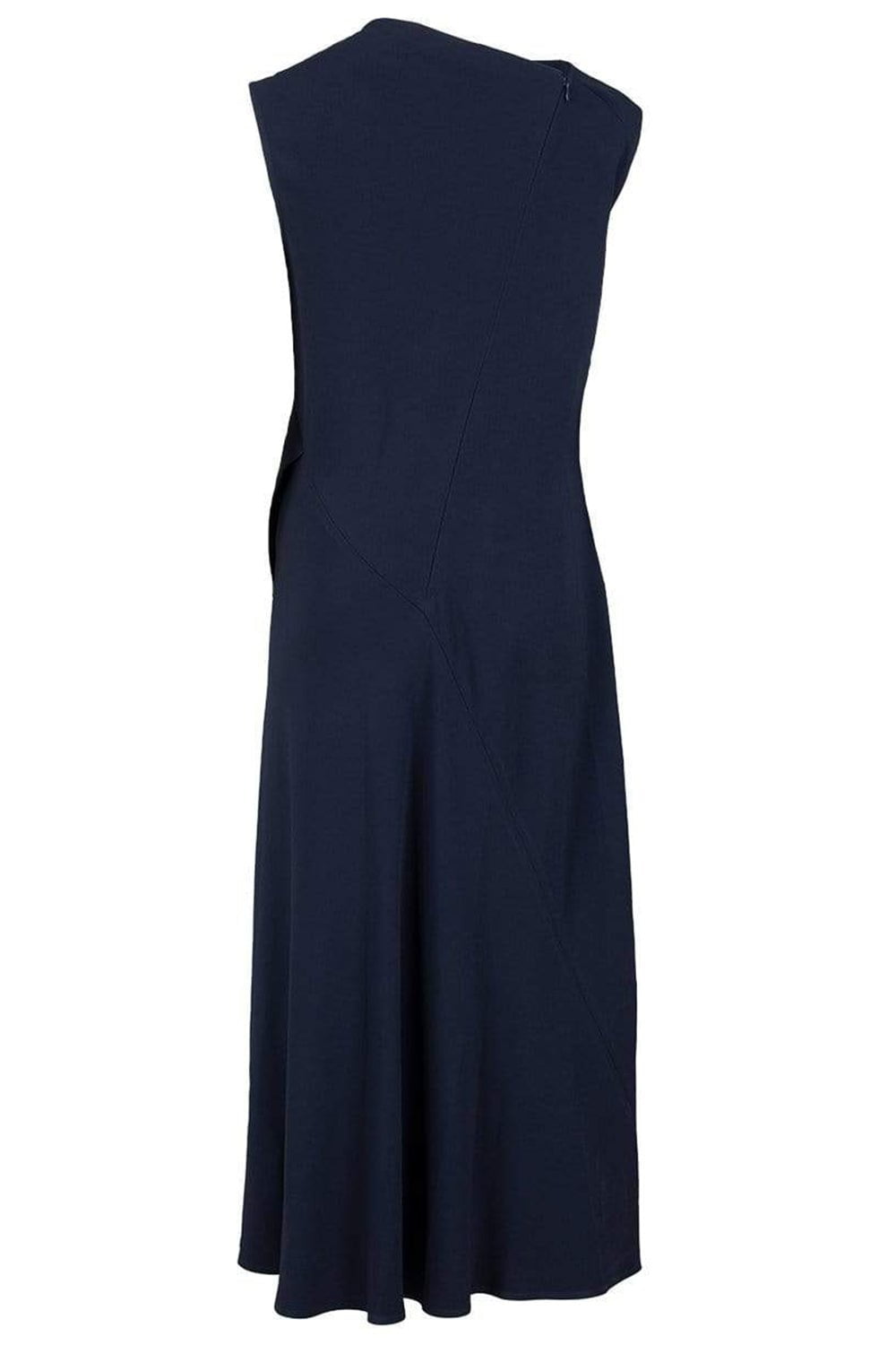 VICTORIA BECKHAM-Drape Midi Dress-BLUE
