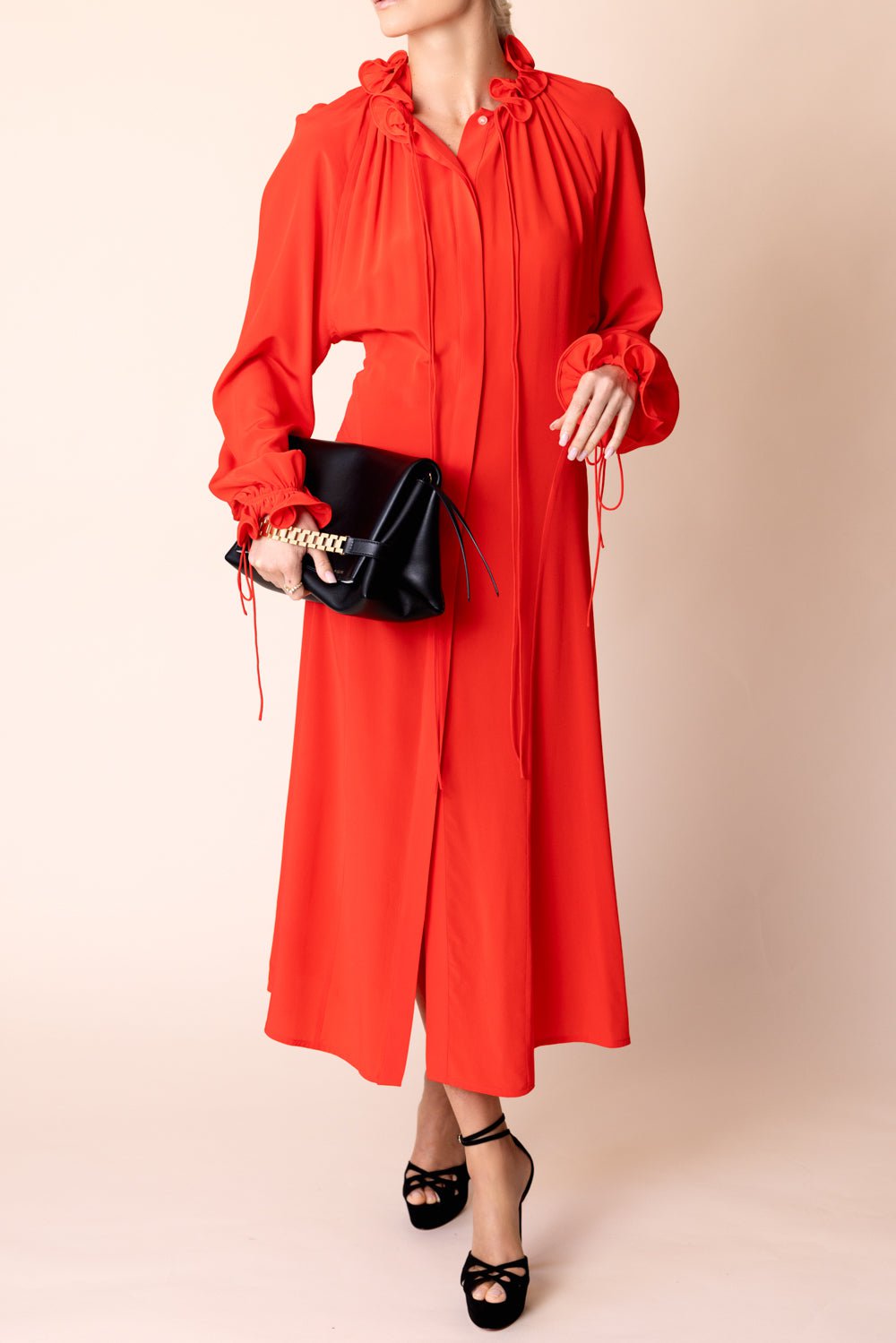 VICTORIA BECKHAM-Pleated Shirtdress-