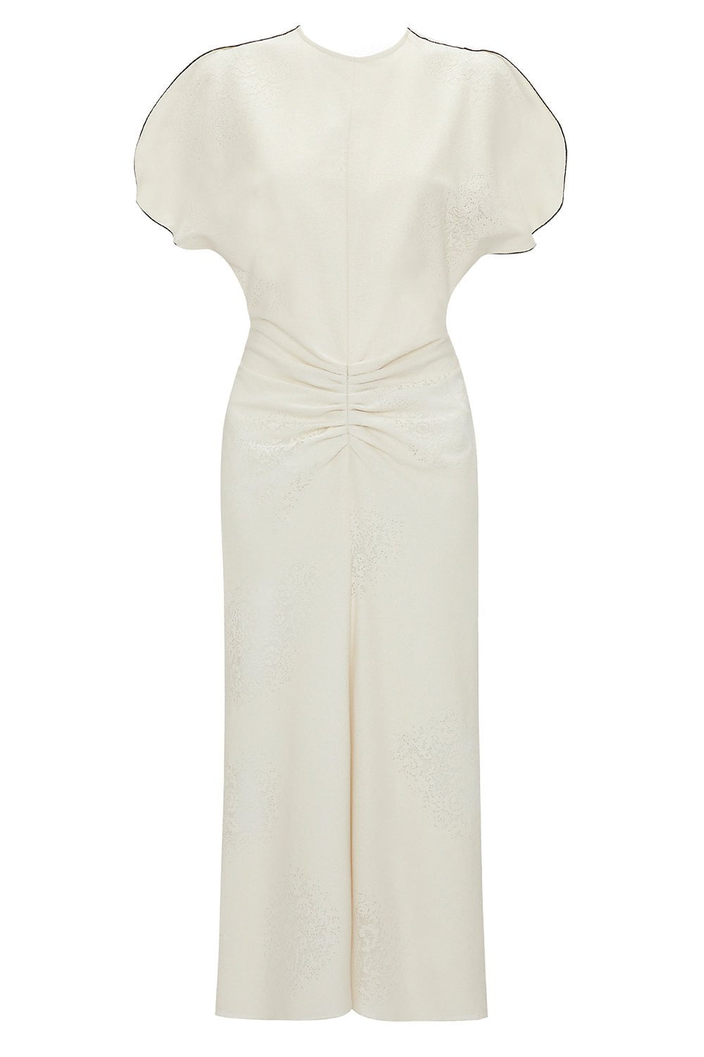 VICTORIA BECKHAM-Gathered Waist Midi Dress - Cream-