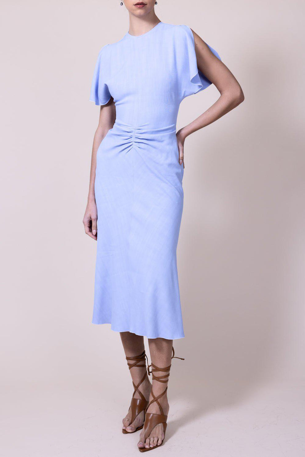 Gathered Waist Midi Dress - Frost