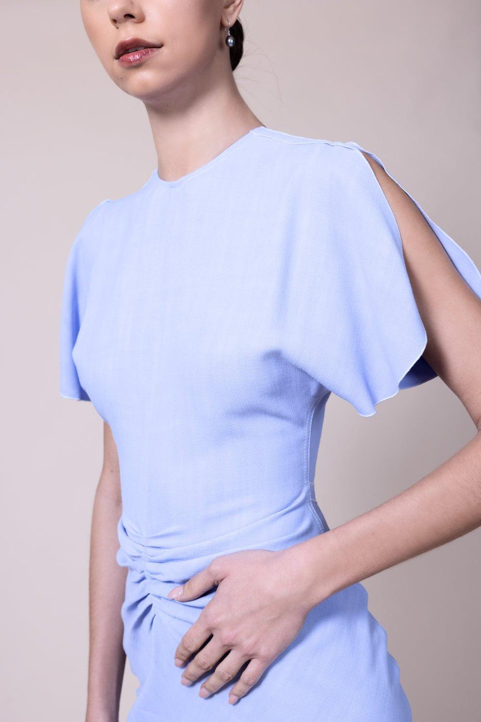 Gathered Waist Midi Dress - Frost