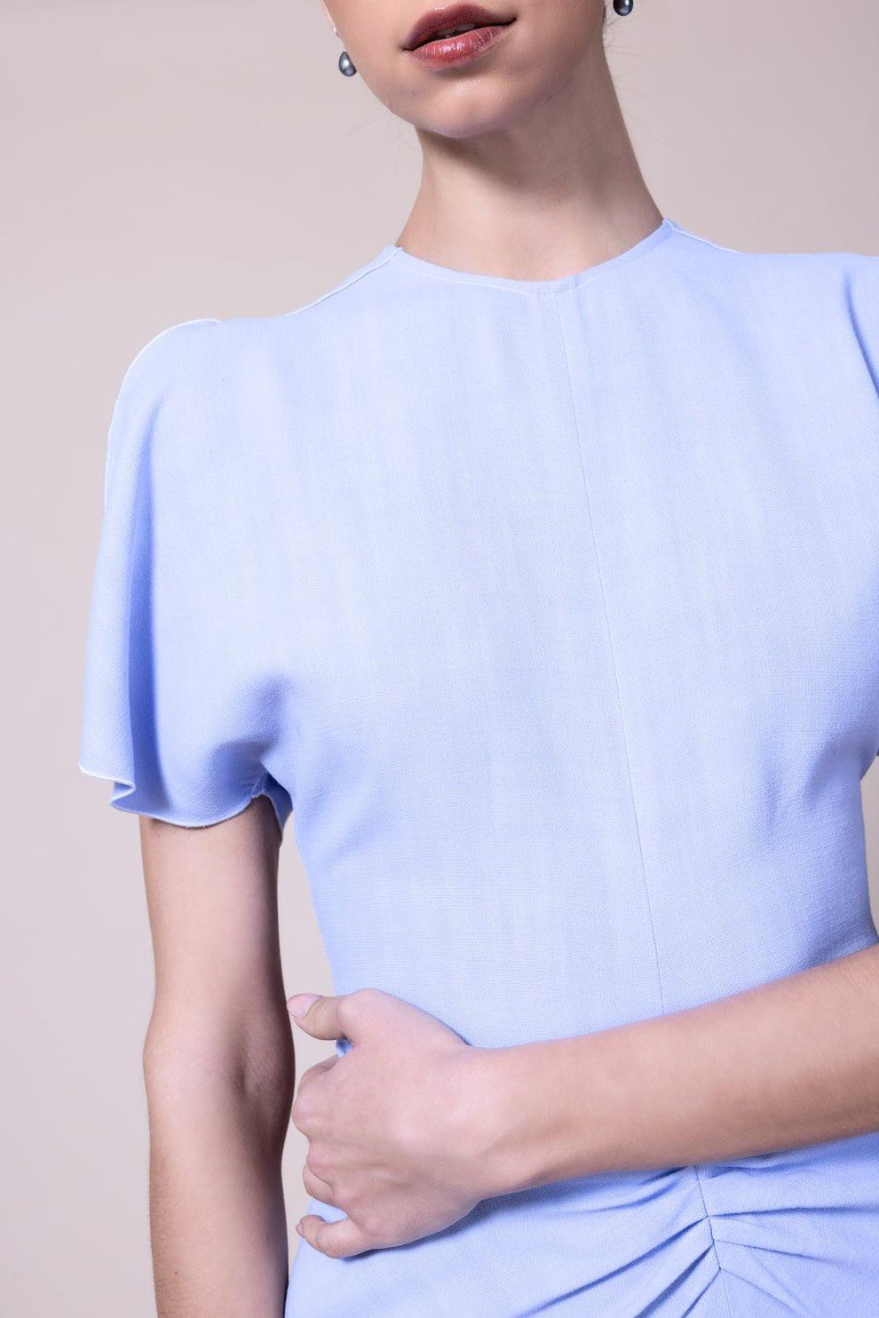 Gathered Waist Midi Dress - Frost