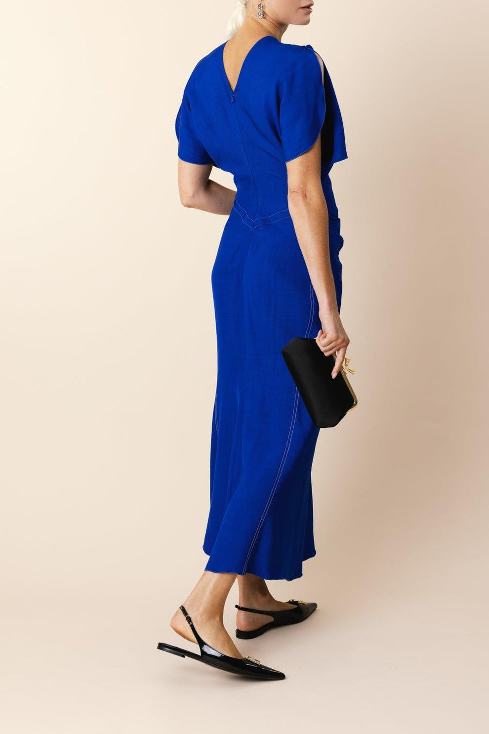 Gathered Waist Midi Dress - Palace Blue | VICTORIA BECKHAM Marissa Collections Gathered Waist Midi Dress - Palace Blue | VICTORIA BECKHAM Marissa Collections