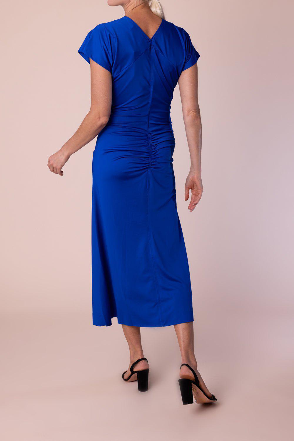 Gathered Waist Midi Dress - Royal Blue | VICTORIA BECKHAM Marissa Collections Gathered Waist Midi Dress - Royal Blue | VICTORIA BECKHAM Marissa Collections