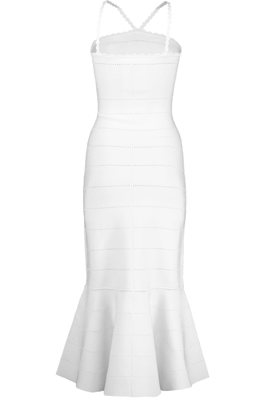 VICTORIA BECKHAM-Scalloped Strap Flare Dress-