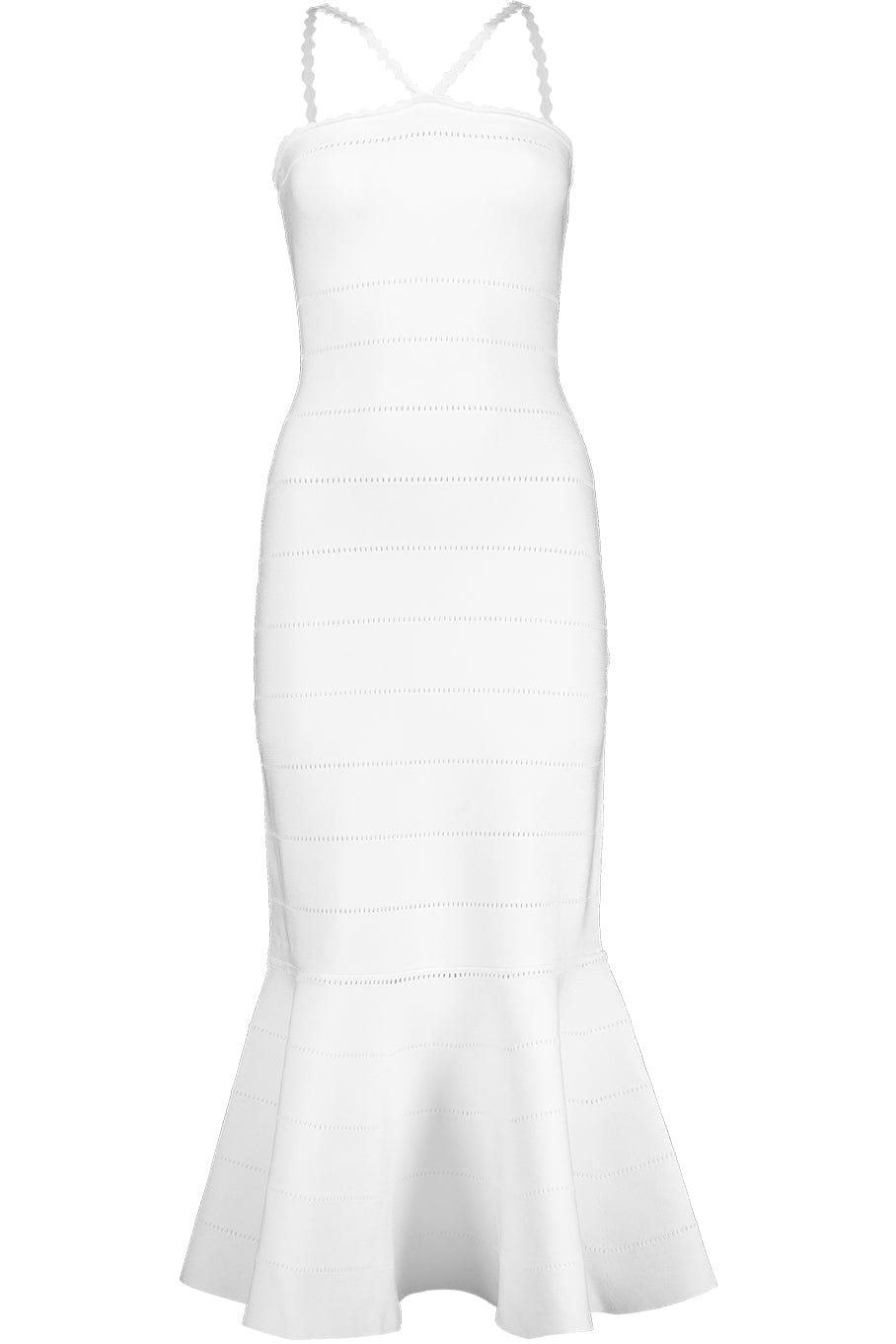VICTORIA BECKHAM-Scalloped Strap Flare Dress-