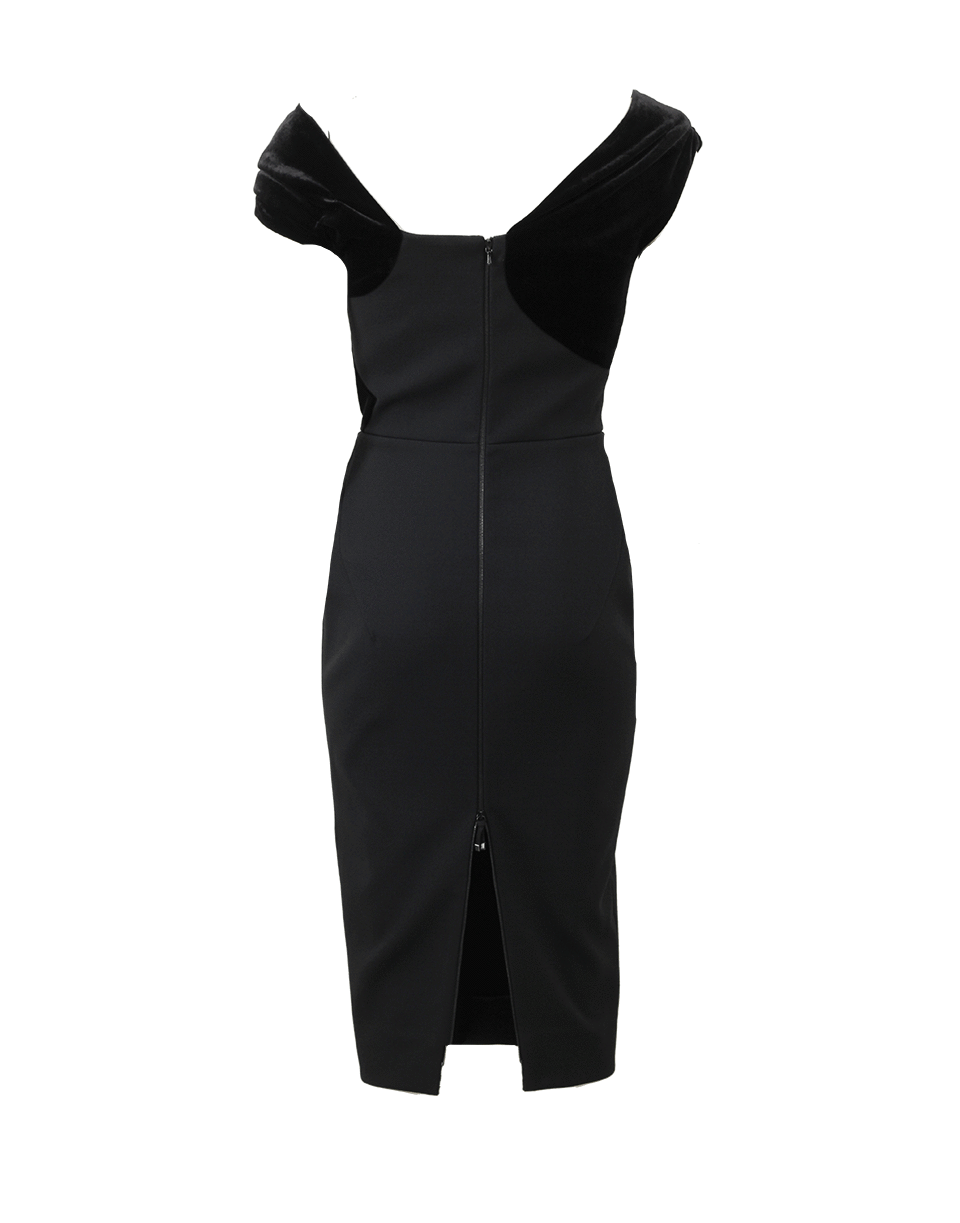 VICTORIA BECKHAM-Velvet Top Bow Dress-