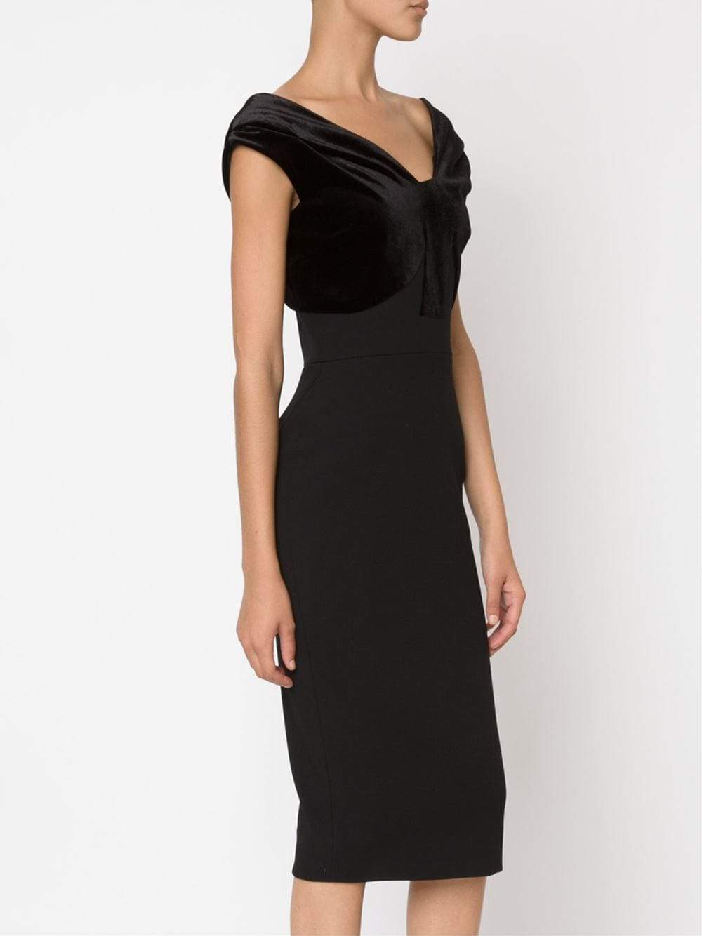 VICTORIA BECKHAM-Velvet Top Bow Dress-
