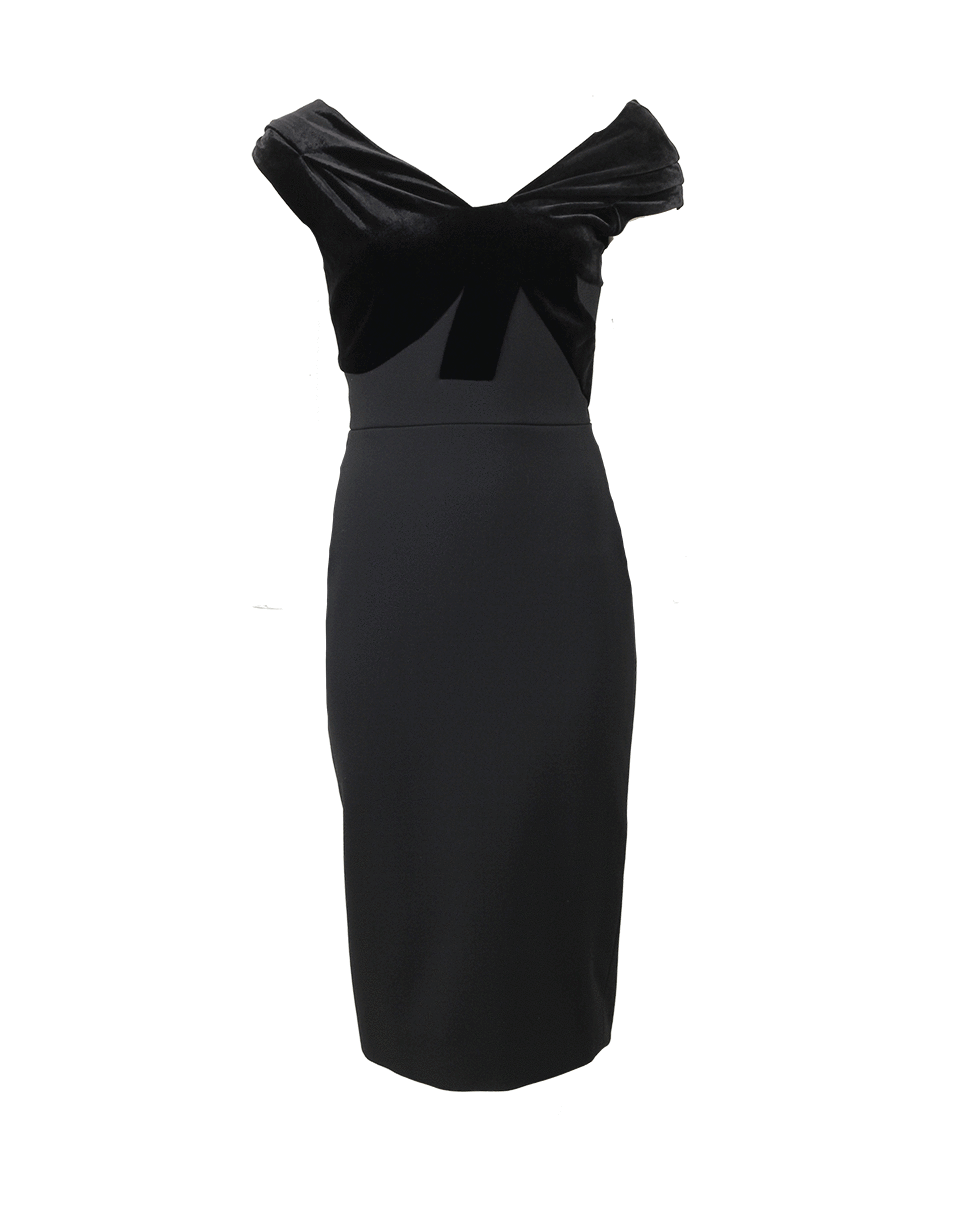 VICTORIA BECKHAM-Velvet Top Bow Dress-