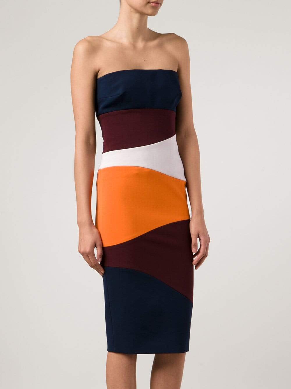 VICTORIA BECKHAM-Panelled Corset Fitted Dress-