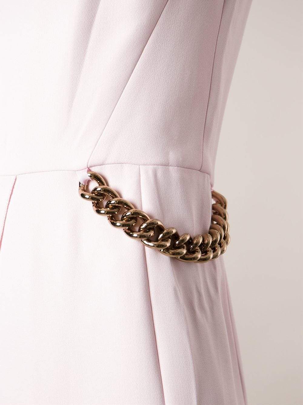 VICTORIA BECKHAM-Front Drape Midi Chain Side Dress-