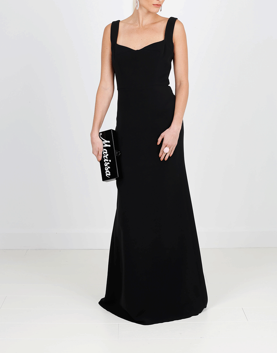 VICTORIA BECKHAM-Curve Cami Gown-BLACK