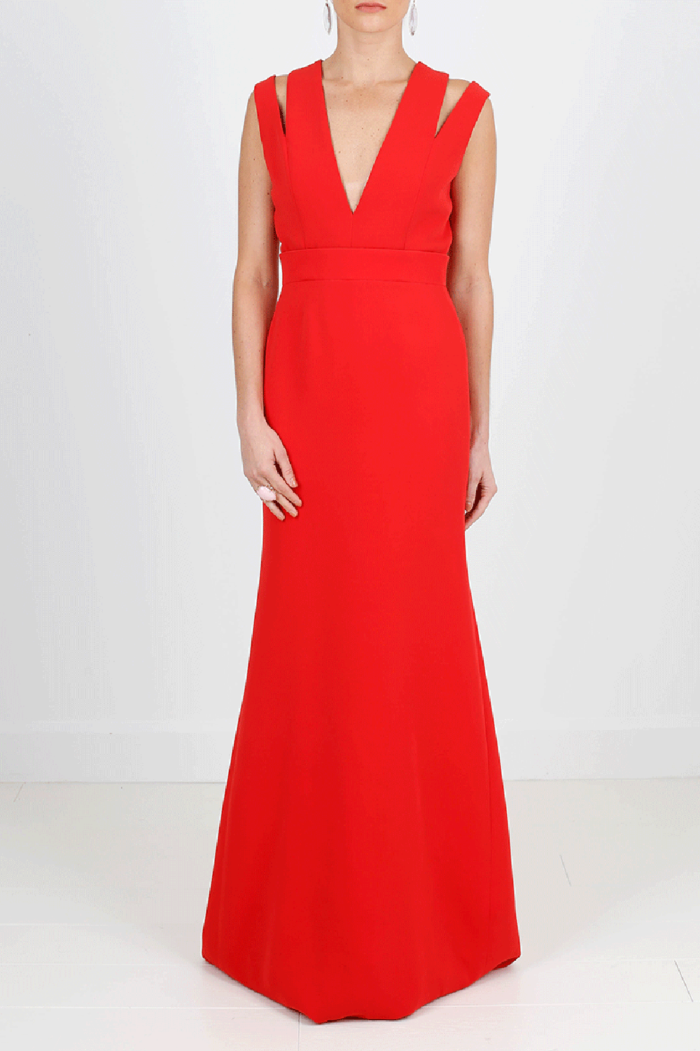 VICTORIA BECKHAM-Cut-Out Gown-RED