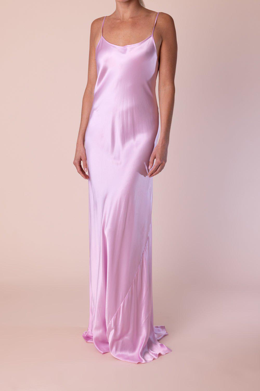 VICTORIA BECKHAM-Low Back Cami Floor Length Dress-