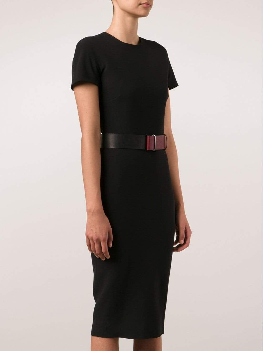 VICTORIA BECKHAM-Belted Crepe Dress-
