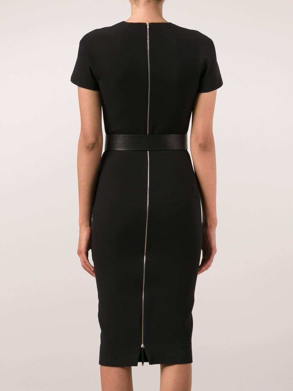 VICTORIA BECKHAM-Belted Crepe Dress-