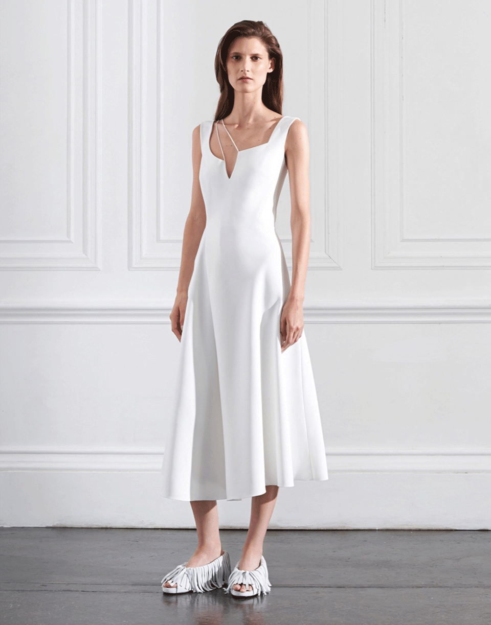 VICTORIA BECKHAM-Asymmetrical Flare Dress-