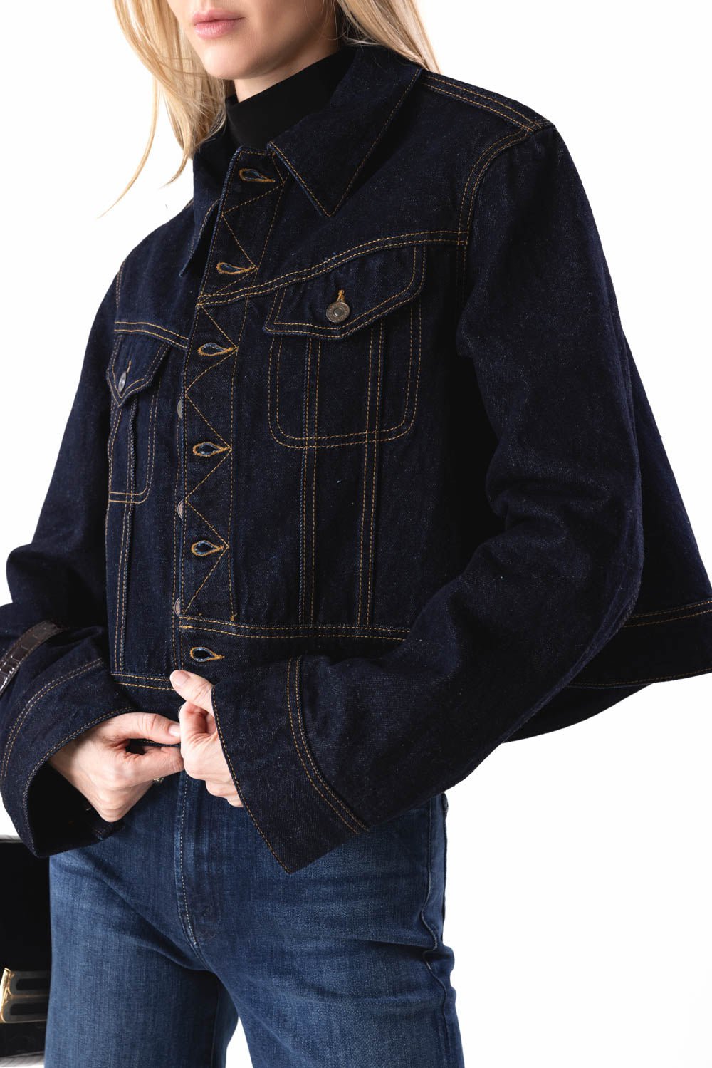 VICTORIA BECKHAM-Cropped Denim Jacket-