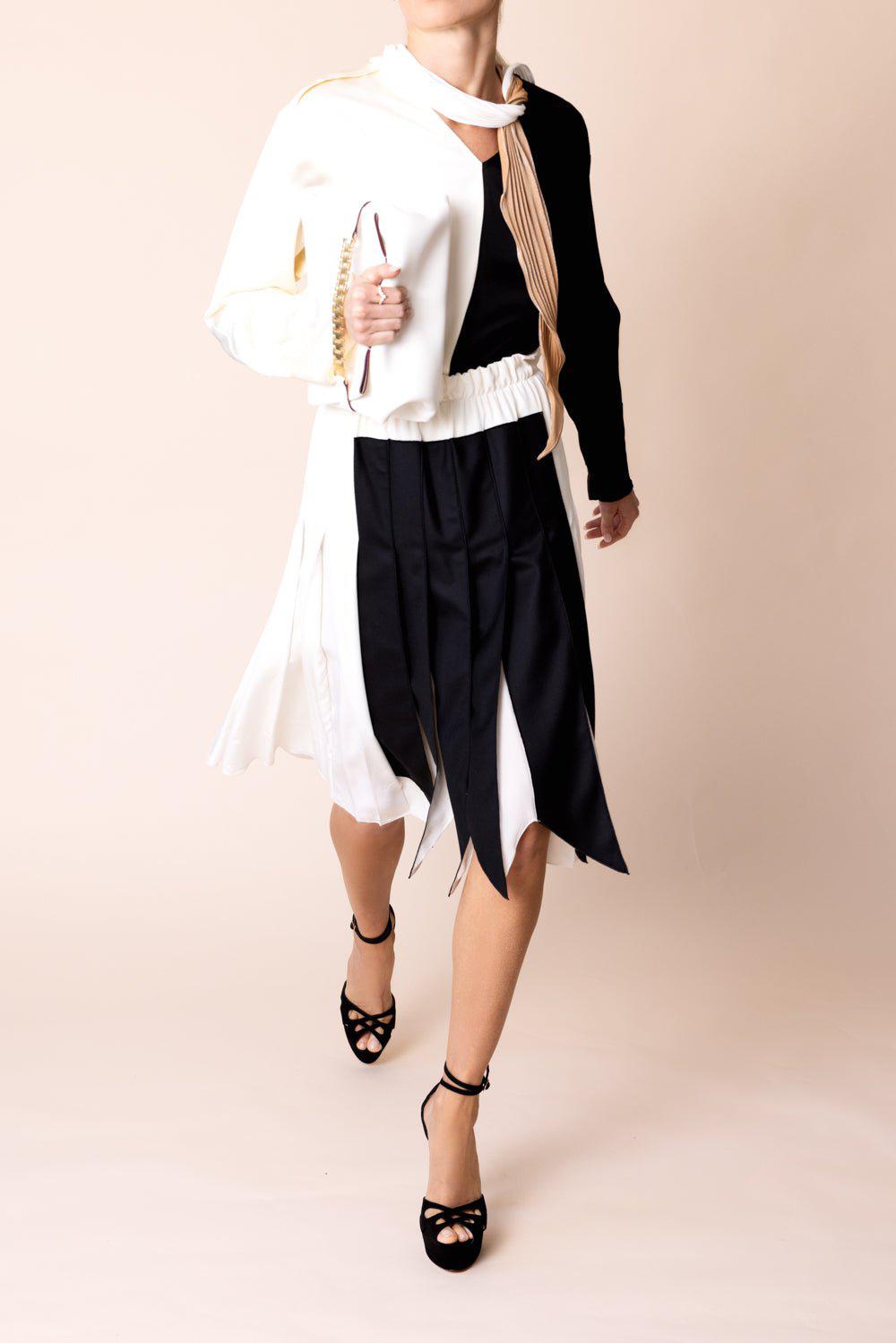 VICTORIA BECKHAM-Pleated Panel Skirt-