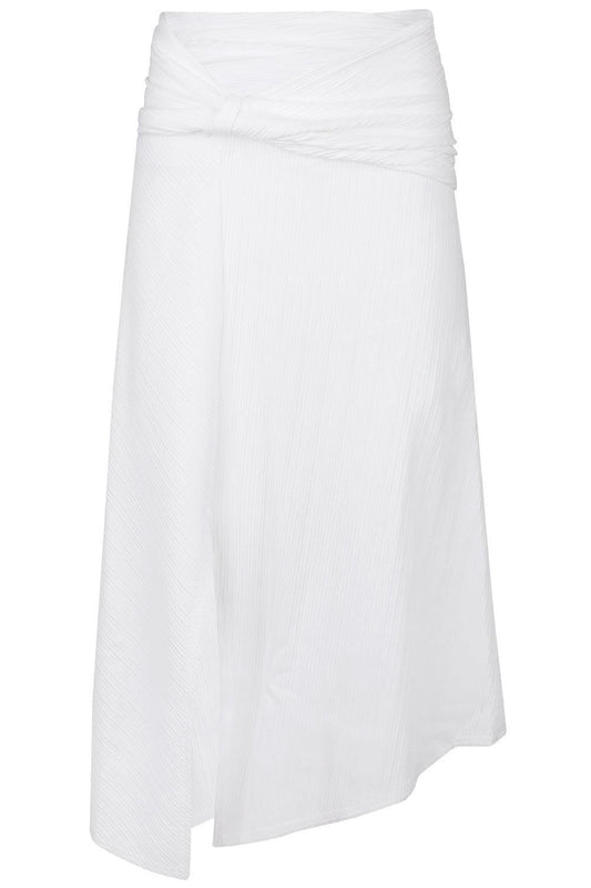 Twist Detail Midi Skirt - White-WHITE-XS-CLOTHINGSKIRTMIDI-VICTORIA BECKHAM