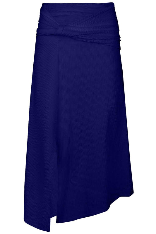 Twist Detail Midi Skirt - Navy-BLUE-XS-CLOTHINGSKIRTMIDI-VICTORIA BECKHAM