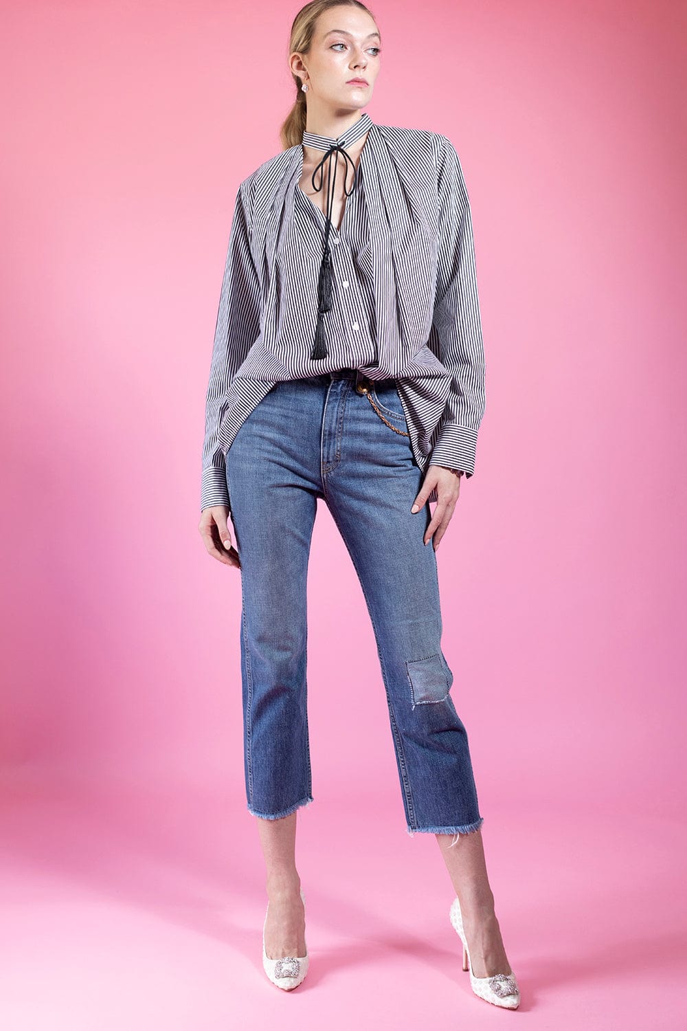 VICTORIA BECKHAM-Tassel Detail Shirt-