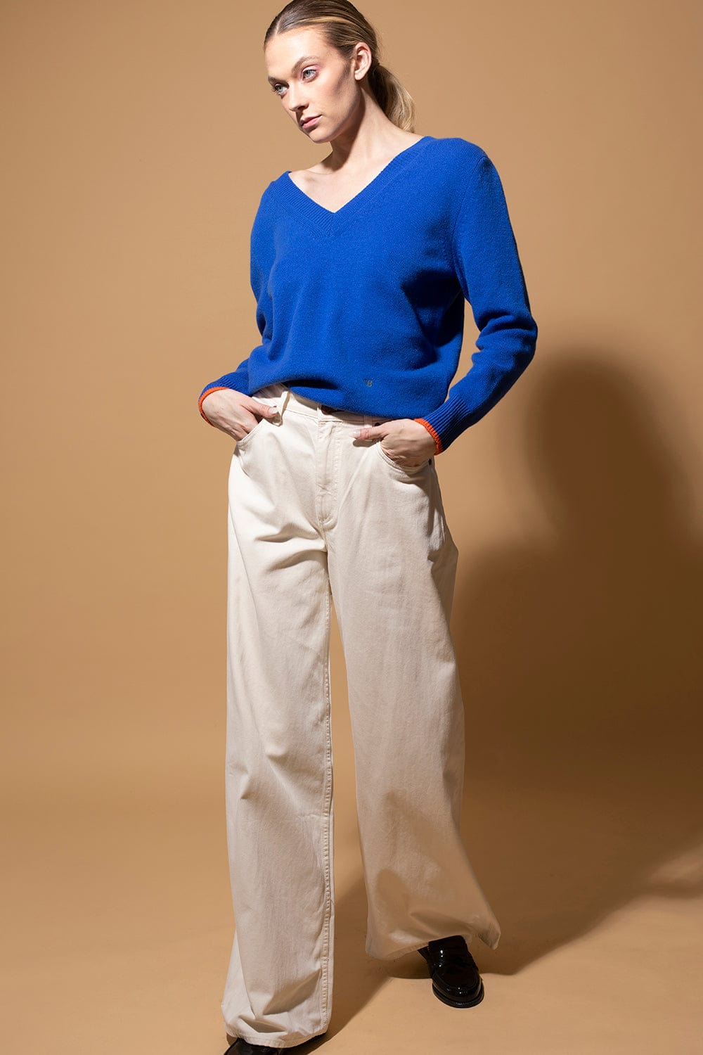 VICTORIA BECKHAM-Double V Jumper Sweater-