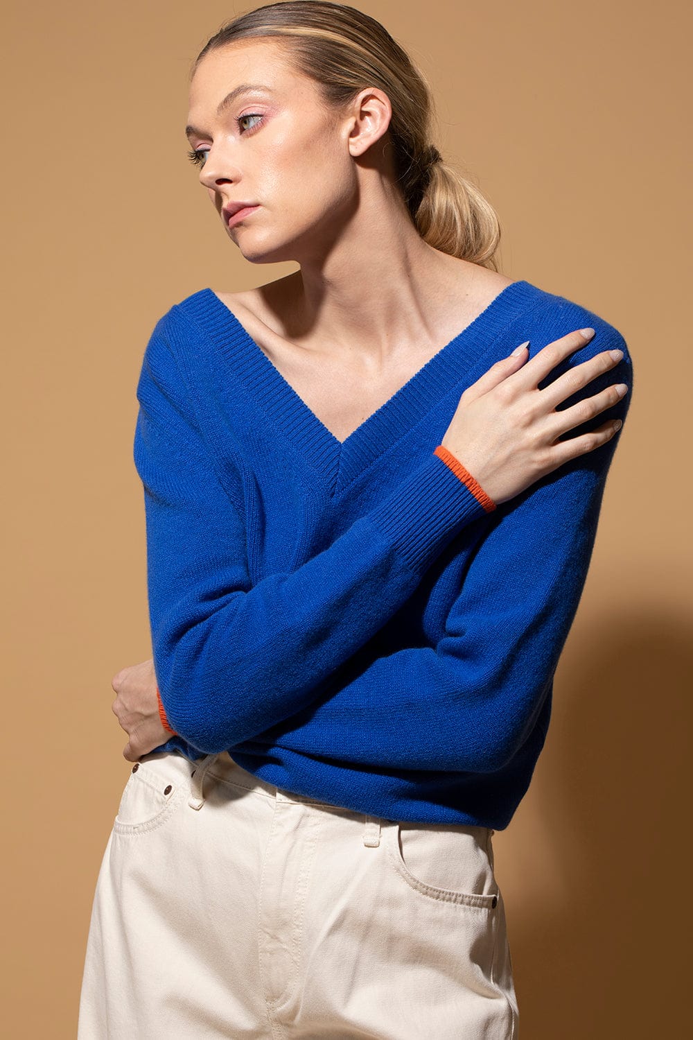 VICTORIA BECKHAM-Double V Jumper Sweater-