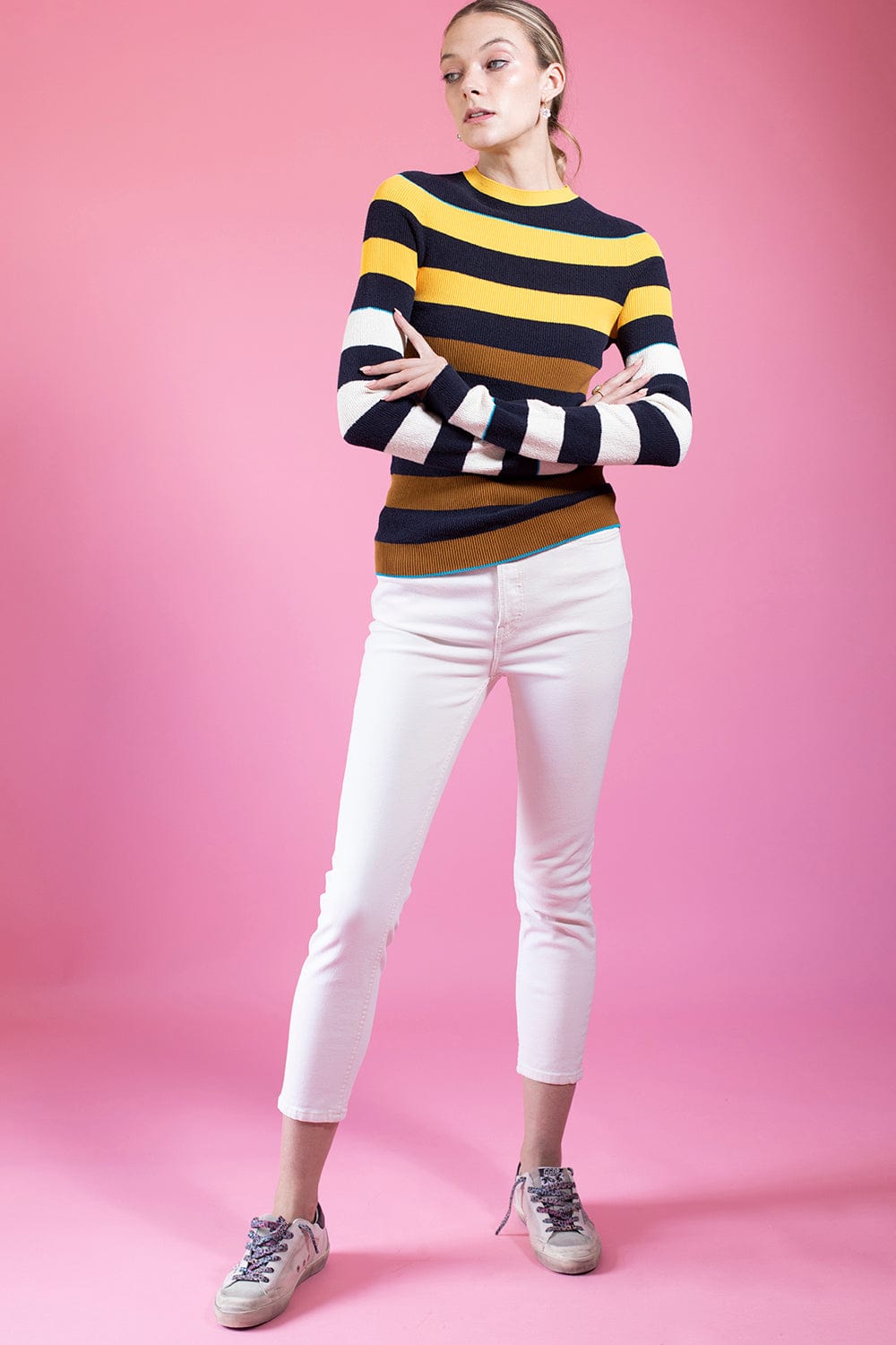 VICTORIA BECKHAM-Fitted Long Sleeve Top-
