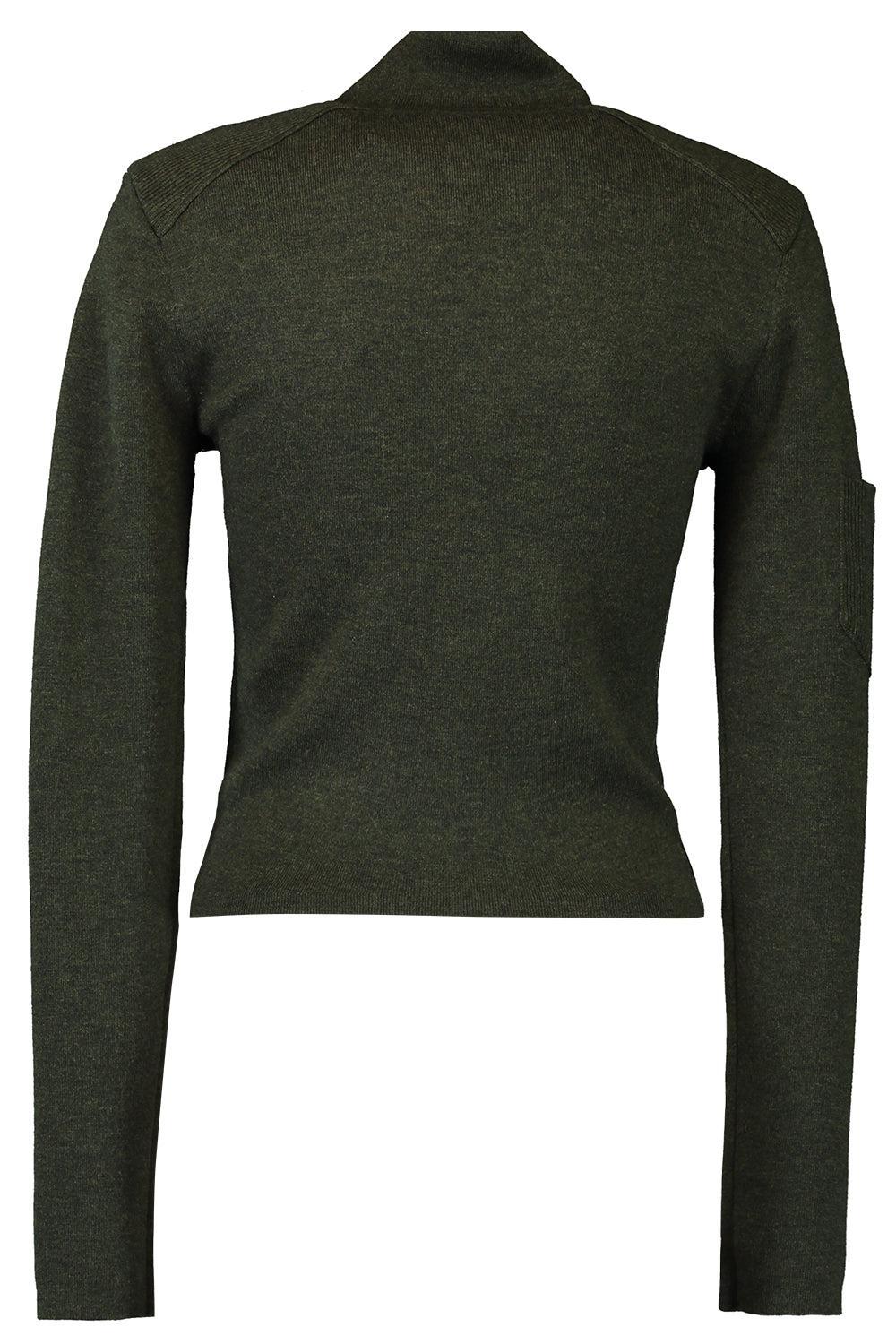 Patch Detail Zipped Top-OREGANO-XS-CLOTHINGTOPKNITS-VICTORIA BECKHAM