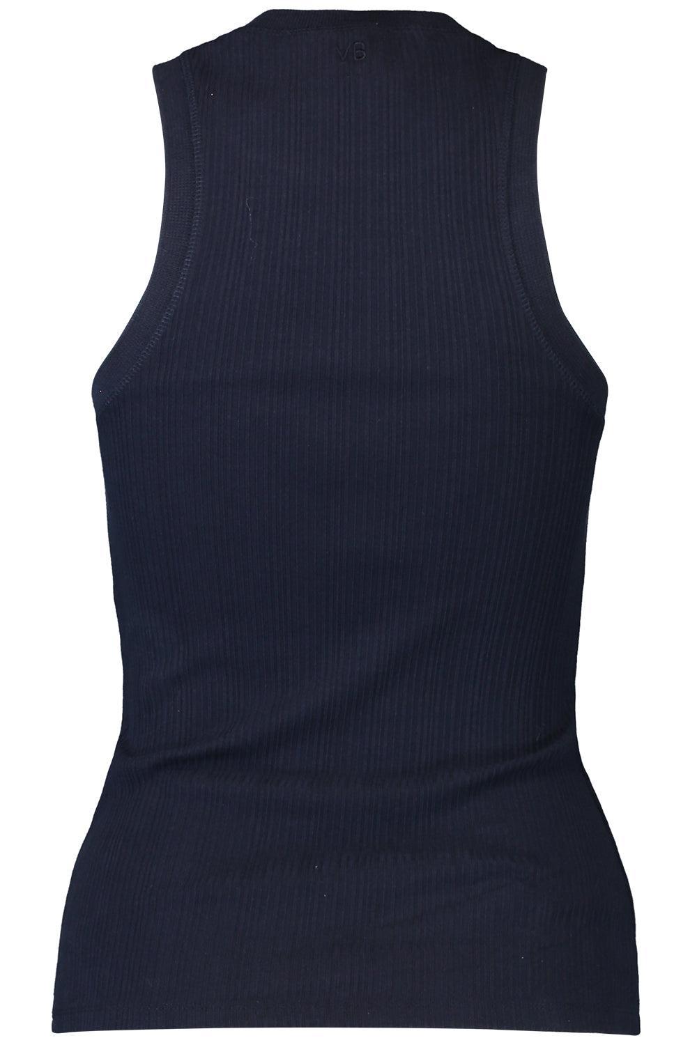 Rib Tank - Navy-BLUE-XS-CLOTHINGTOPTANK-VICTORIA BECKHAM