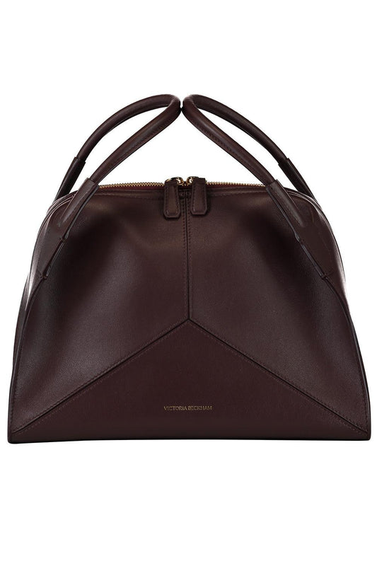 Victoria Plie Bag - Burgundy-BROWN-O/S-HANDBAGTOP HANDLE-VICTORIA BECKHAM