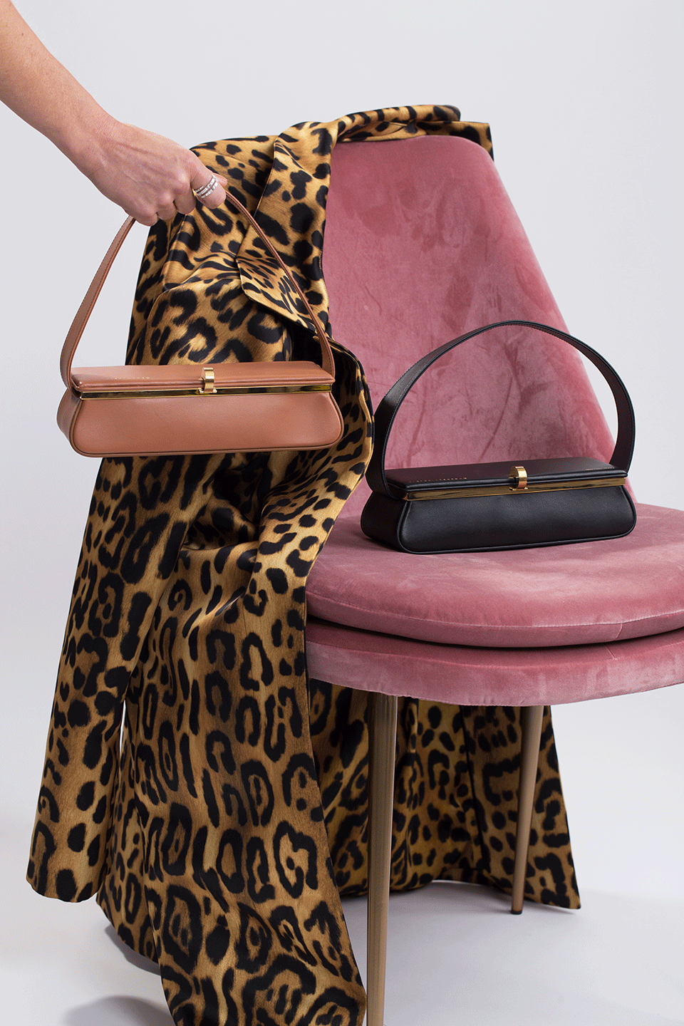 VICTORIA BECKHAM-Powder Box Handbag-TAN