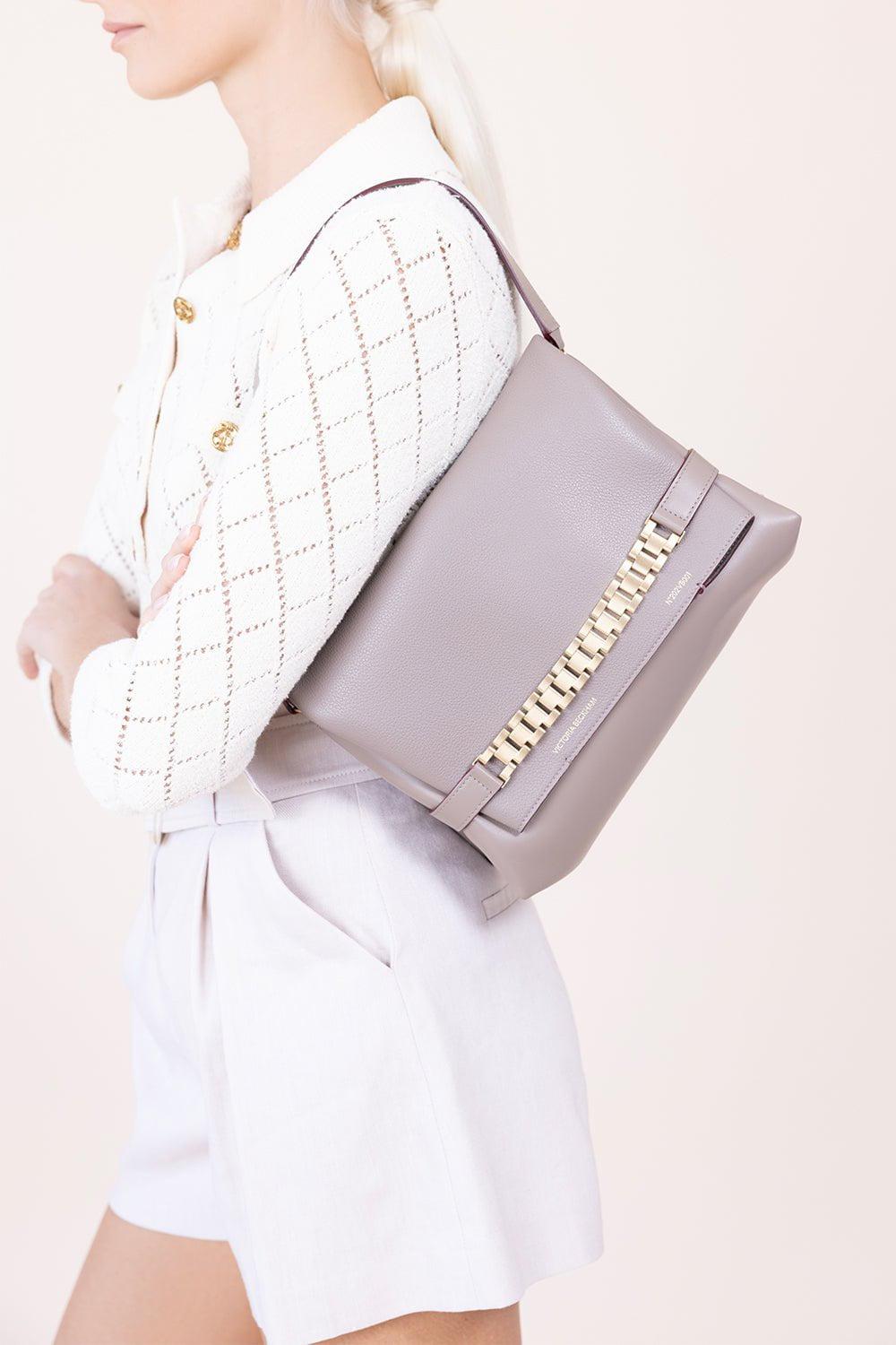 VICTORIA BECKHAM-Chain Pouch Shoulder Bag - Taupe-TAUPE