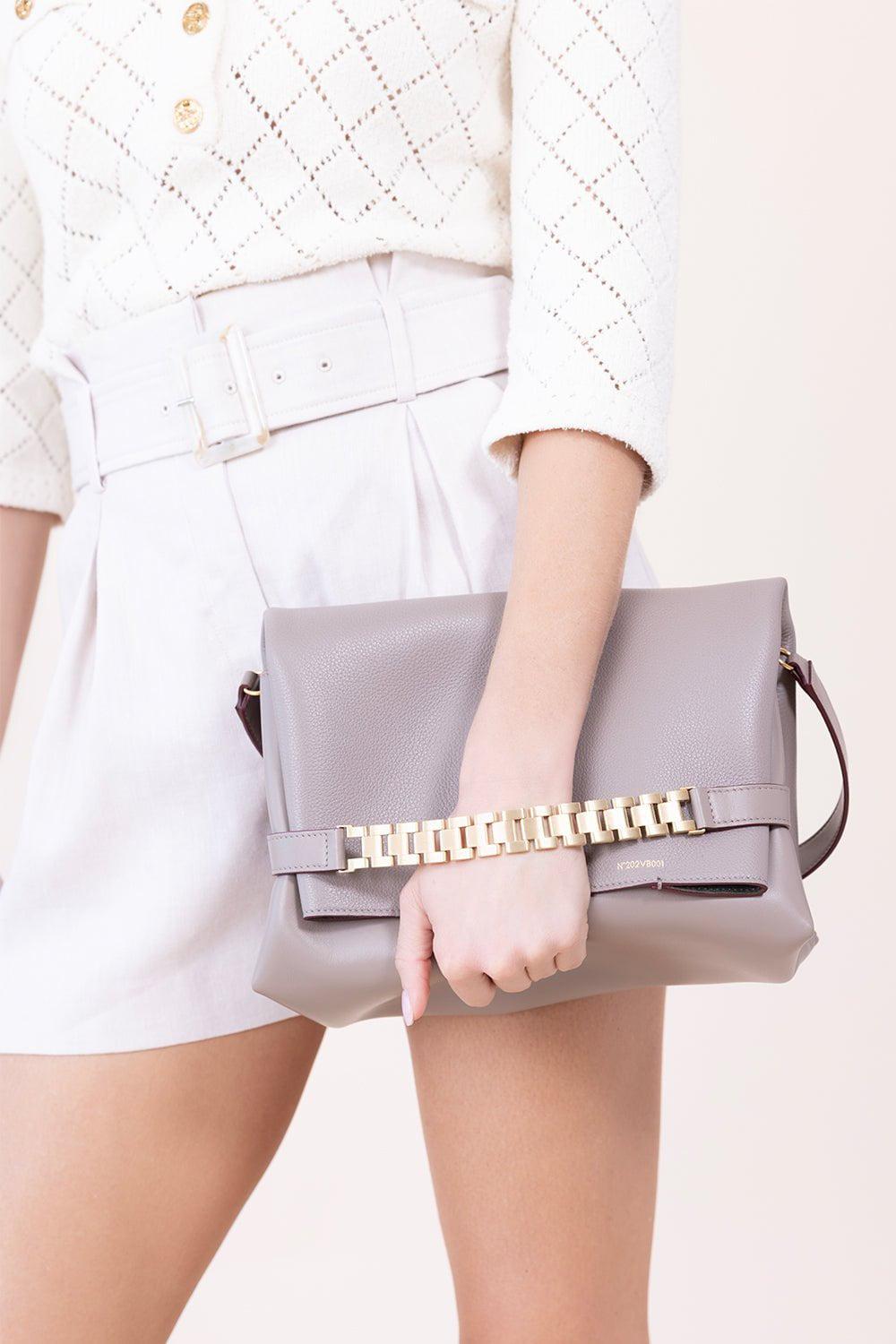 VICTORIA BECKHAM-Chain Pouch Shoulder Bag - Taupe-TAUPE