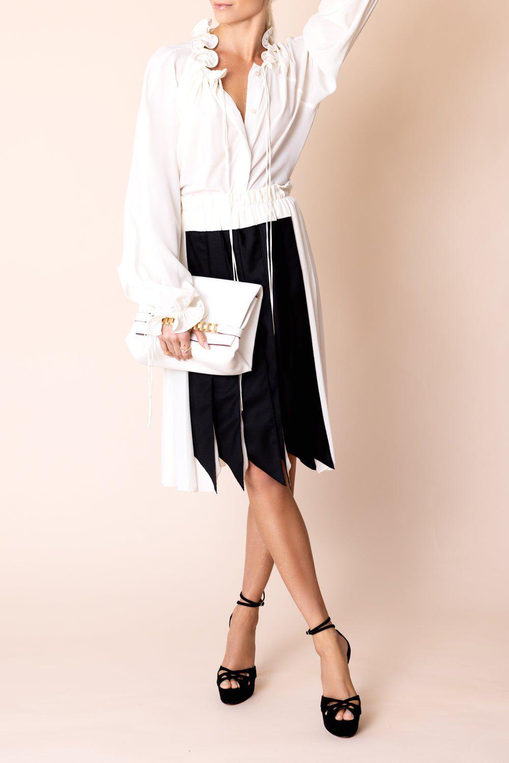 VICTORIA BECKHAM-Chain Pouch Shoulder Bag - White-WHITE